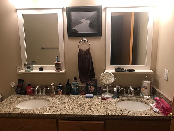 Master bathroom, granite counters, double vanities, walk in shower with seat and llight, ceramic tile floors