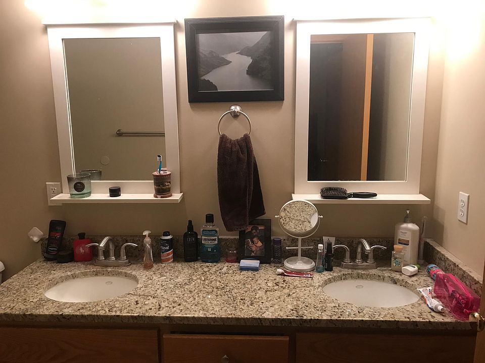 Master bathroom, granite counters, double vanities, walk in shower with seat and llight, ceramic tile floors