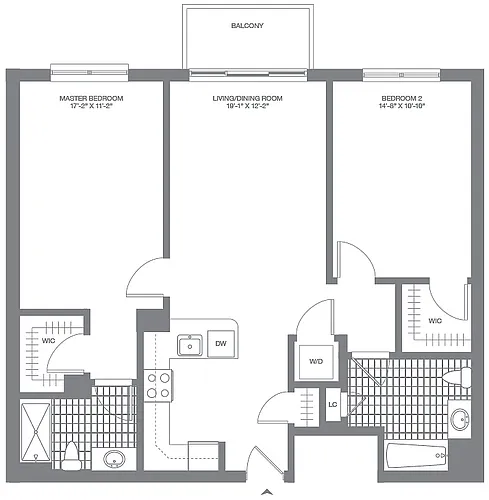 Floor plan 2 Bed/2 Bath