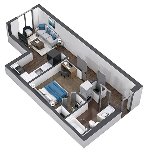 Floor plan Urban 1 Bedroom - U4
