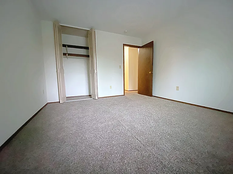 Bedroom closet doors open