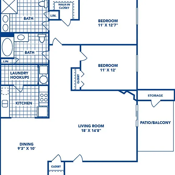 2 Bedroom | 2 Bath | 1195 SF 2 Bedroom | 2 Bath | 1195 SF