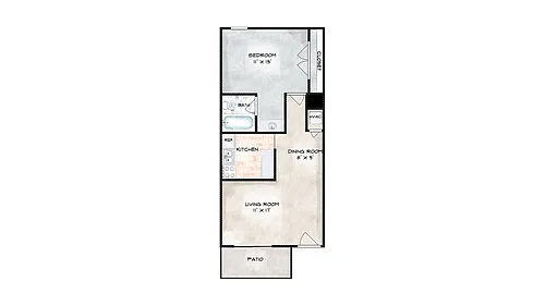Floor plan 1 Bed, 1 Bath A