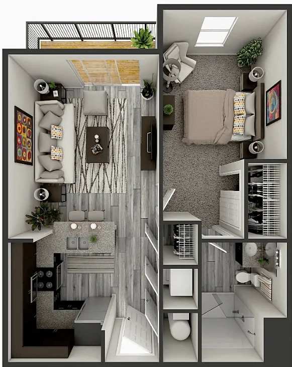 Floor plan Griswold & Anthony 1 Bedroom 1 Bath