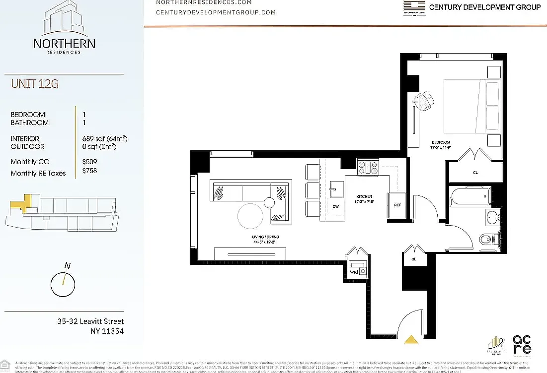 1 bed, 689 sqft, $3,600 — Photo 1