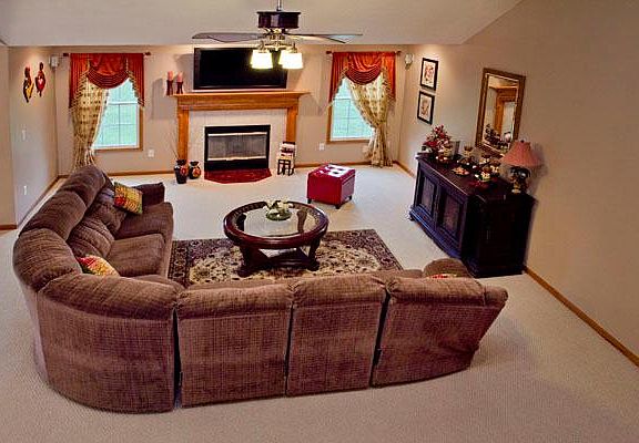 Living Room with vaulted ceiling