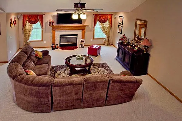 Living Room with vaulted ceiling