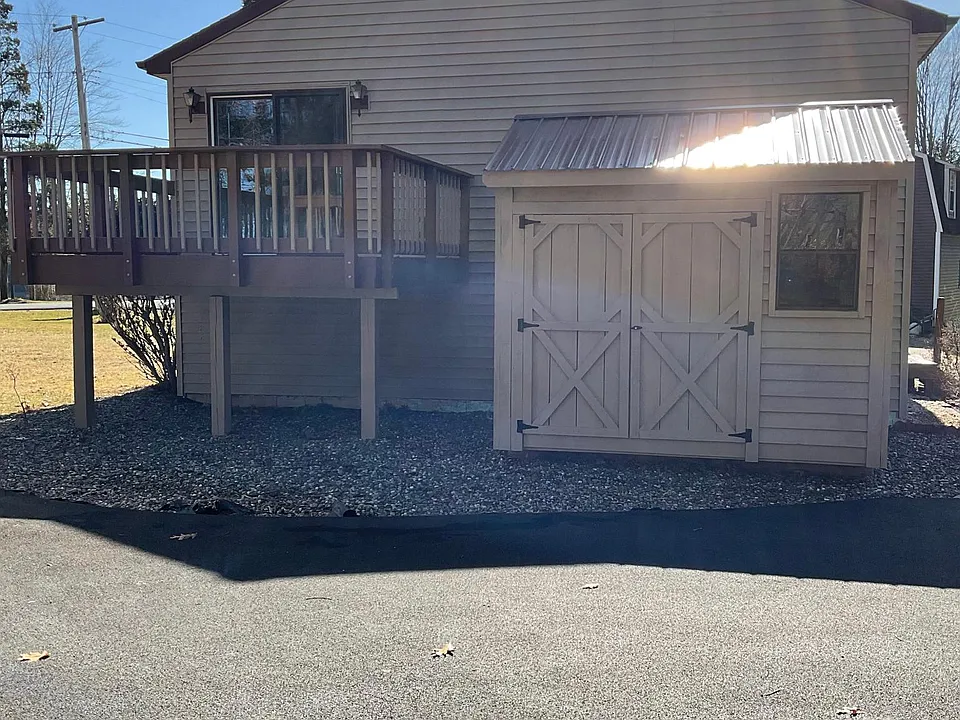 Deck and storage shed