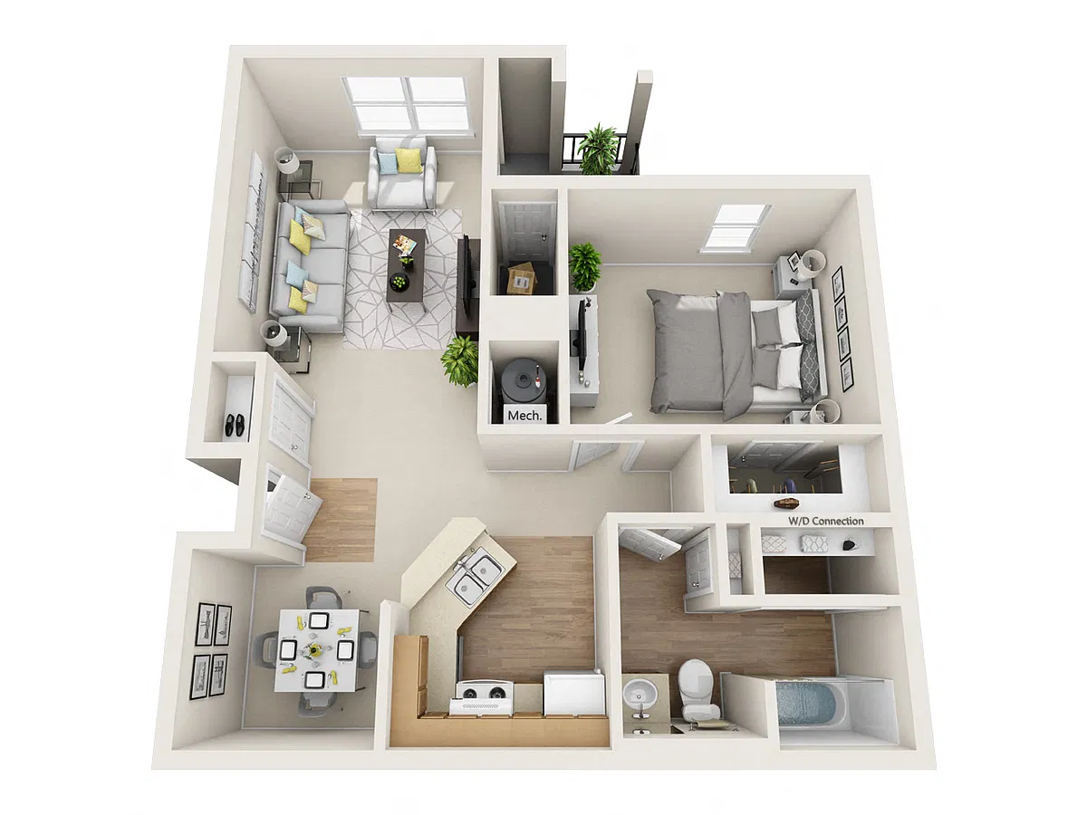 Floor plan Vail 1 Bedroom 1 Bathroom (I)