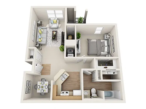 Floor plan Vail 1 Bedroom 1 Bathroom (I)