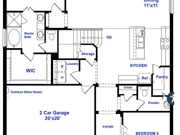 Master Bedroom on main level. 2nd Bedroom also on main level. 2 bath
