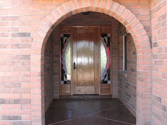 front porch and custom door