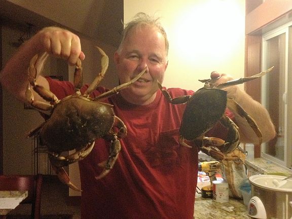 Crab catch in backyard