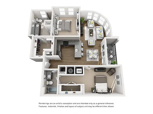 Floor plan Floor Plan N Two Bedroom / Two Bath