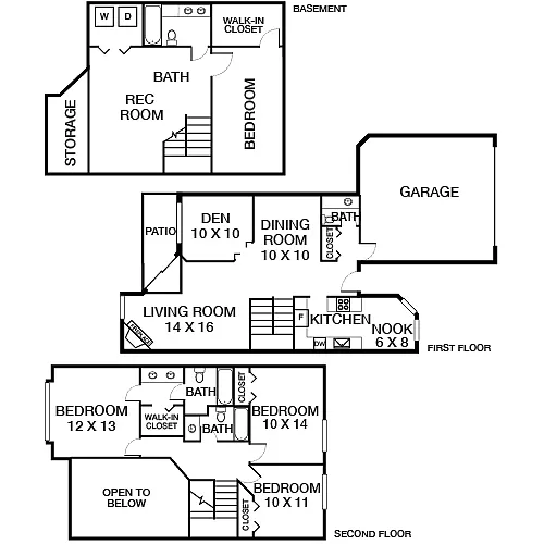 Floor plan Spruce Townhome Premier 4BD