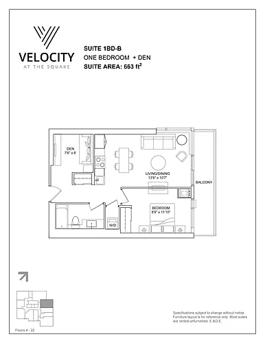 Floor plan 1BD-B