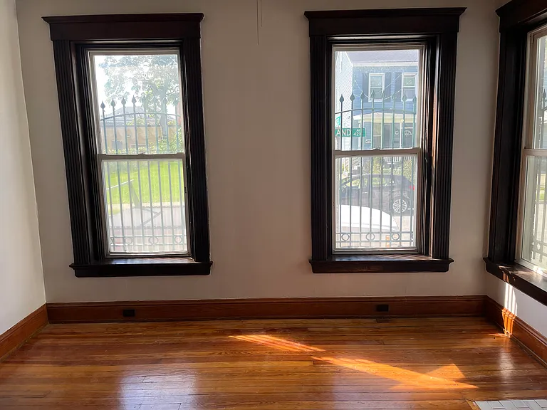 Windows to the street off the front Living Room.