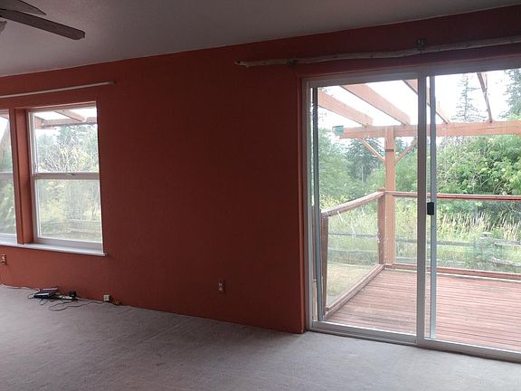 The private entrance through the sliding glass doors. 