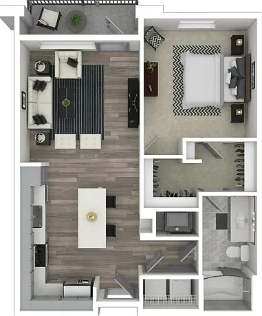 The SERENITY | ONE BEDROOM, ONE BATH, 794 TOTAL SF WITH BALCONY/PATIO The SERENITY | ONE BEDROOM, ONE BATH, 794 TOTAL SF WITH BALCONY/PATIO