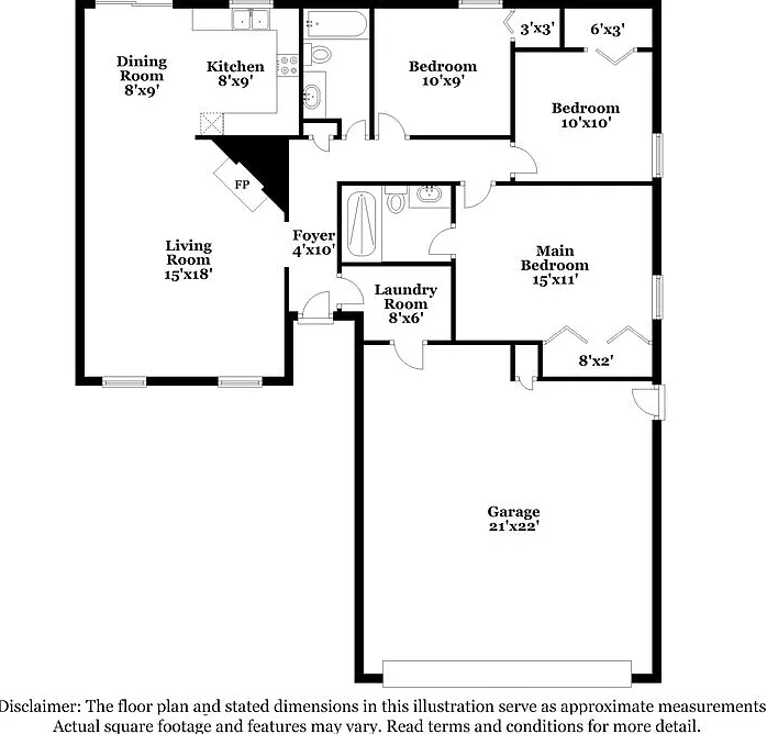 3 bed, 2.0 bath, 1196 sqft, $1,370 — Photo 2