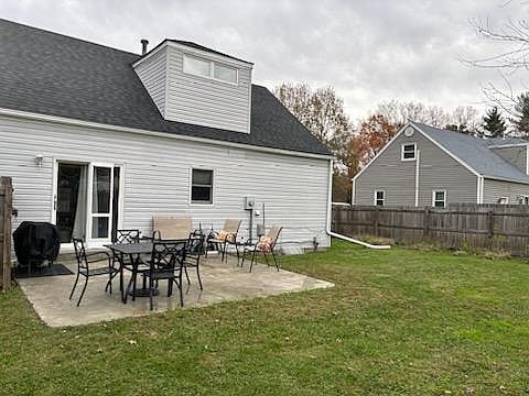 Newly poured concrete patio.