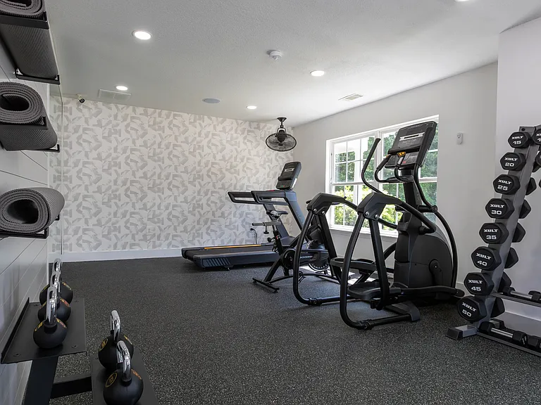 Get a full work out in our fitness center, complete with cardio equipment, free weights, yoga mats, and more!