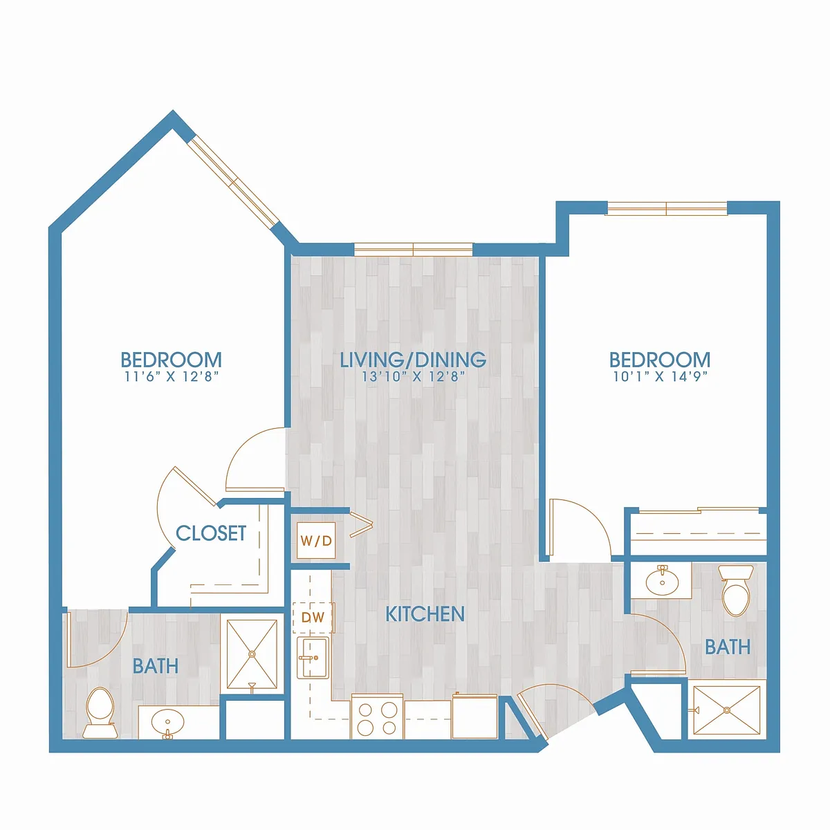 Floor plan 2X2 F