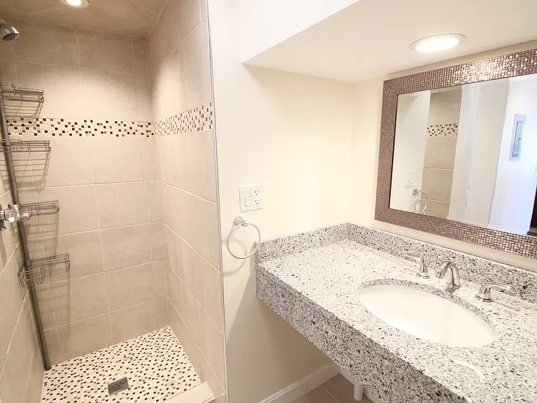 modern full bath shower only.