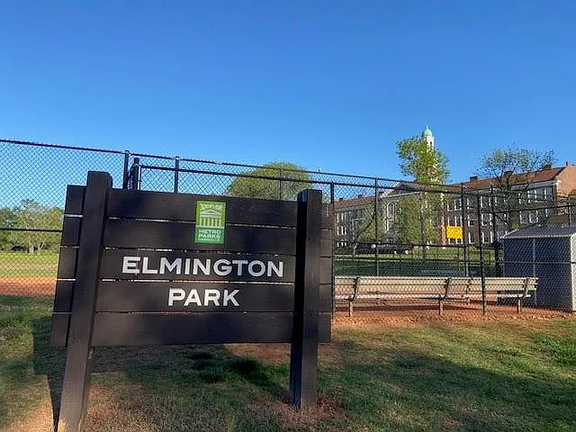 Elmington Park, with tennis courts/pickleball courts, playground and open space -- an easy stroll from house