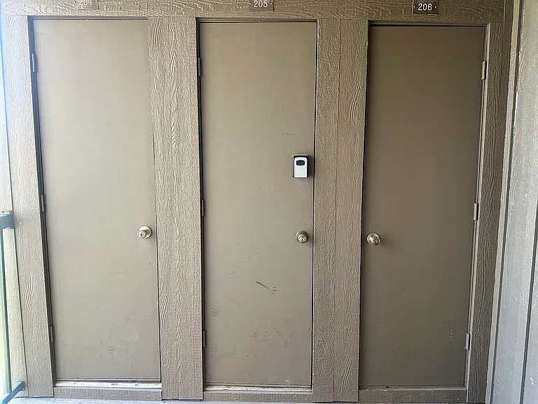 View of ski locker from entry way