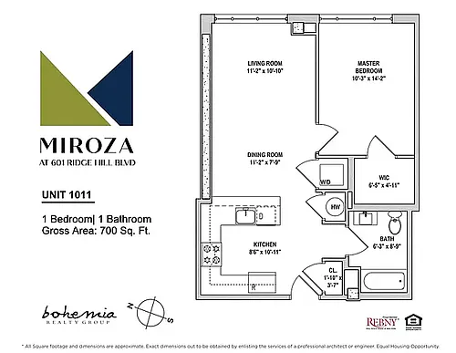 Floor plan 1br 11 Line 700sf