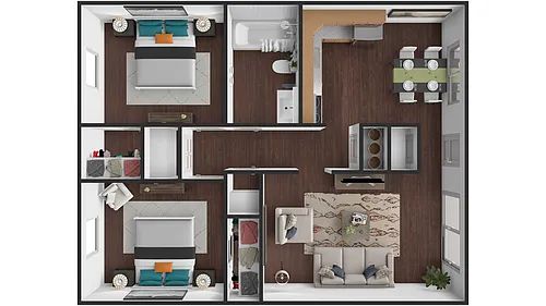 Floor plan 2 Bedroom Garden