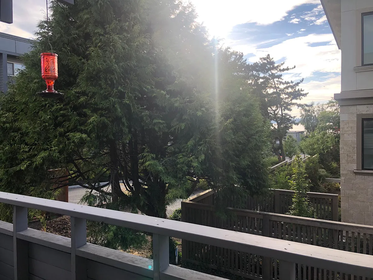 Balcony 1st floor with partial view of Washington Lake. - 10112 NE 68th St #1