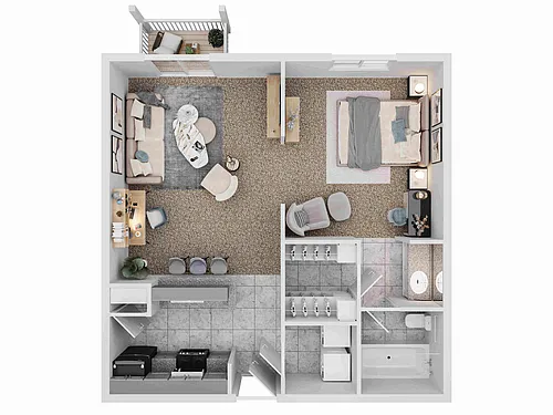 Floor plan 1X1-B
