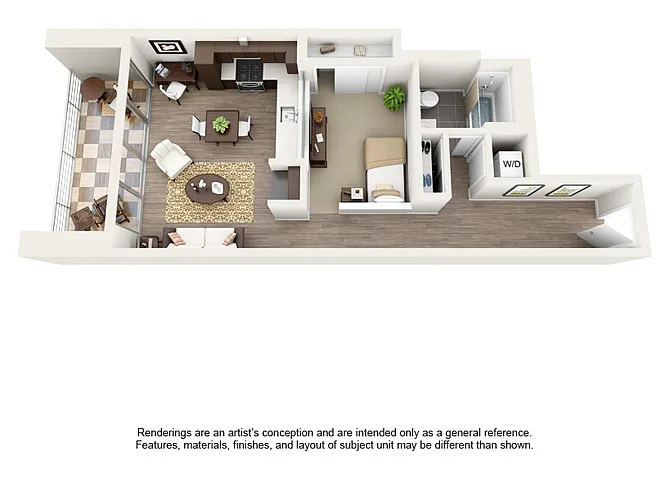 Floor plan 1 Bedroom - 736 sqft