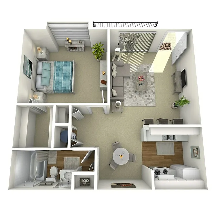 Floor plan 1BR Reno