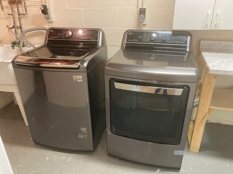 High capacity washer and dryer.