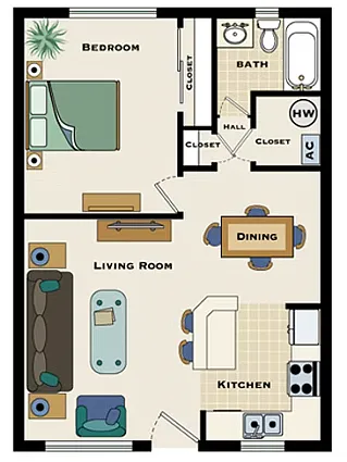Floor plan One Bedroom