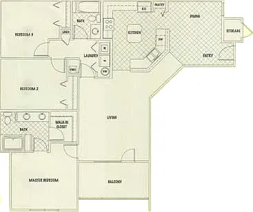 Floor plan 3 Bed 2 Bath