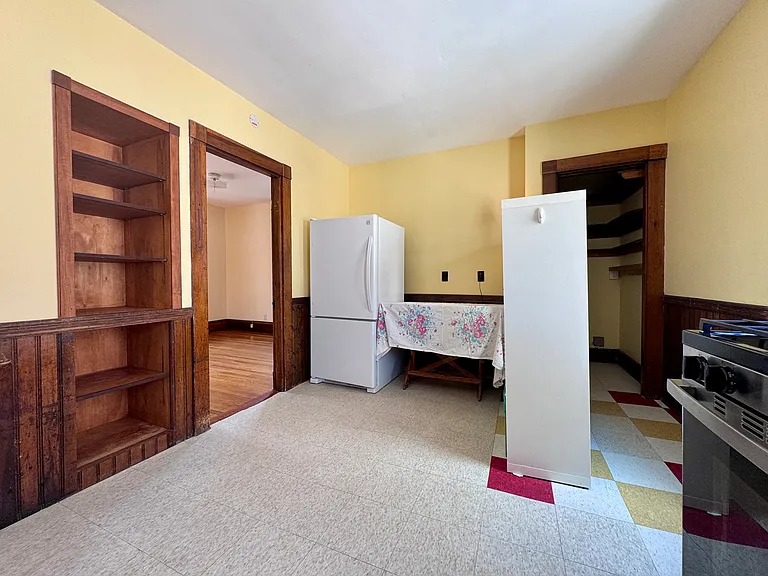 Kitchen facing toward rear of house