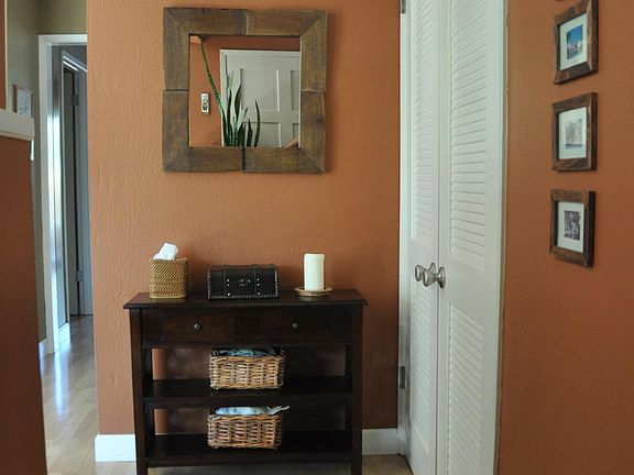 Entry way with expansive front closet.
