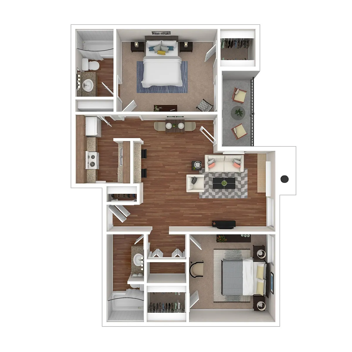 Floor plan Two Bedroom Two Bath