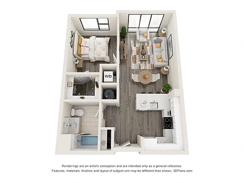 Floor plan One Bedroom Type 1A Floorplan