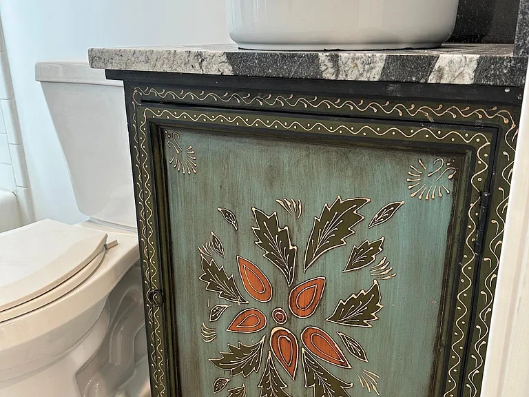 Custom vanity with vessel sink