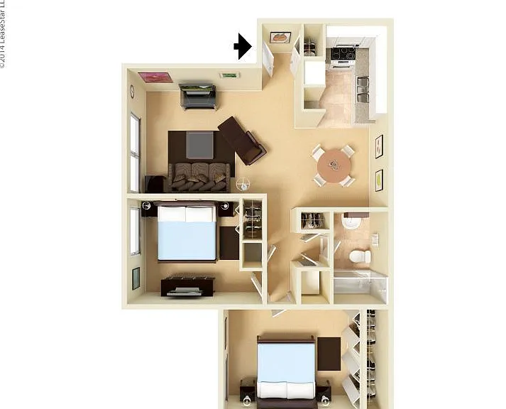 Medium 2 Bed 1 Bath