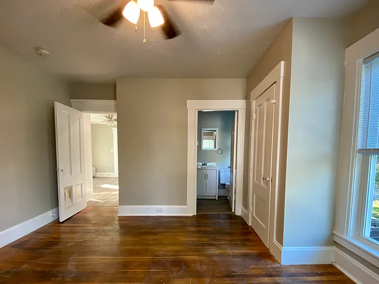 Rear bedroom with 1/2 bathroom.