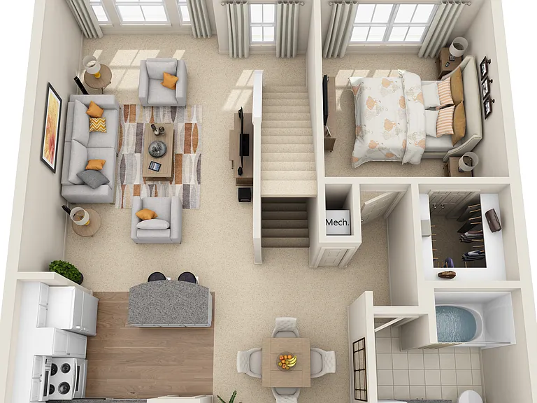 Estates at Memorial Heights - B4 - 2 Beds - 2 Baths - 1495 Sq. ft.