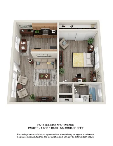 Floor plan 1 Bed 1 Bath