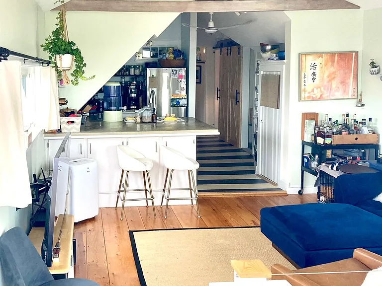 Open living and kitchen area.