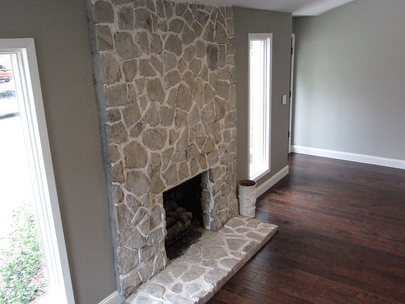 Stone fireplace
